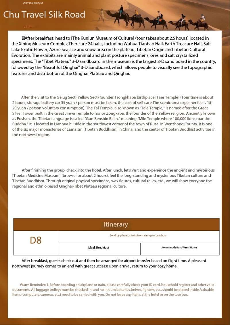 vip梵游丝路 畅享八日游 共赴千年之旅