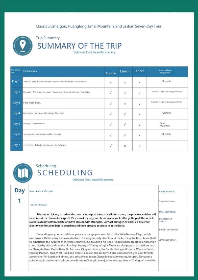 经典 九寨黄龙 峨眉乐山