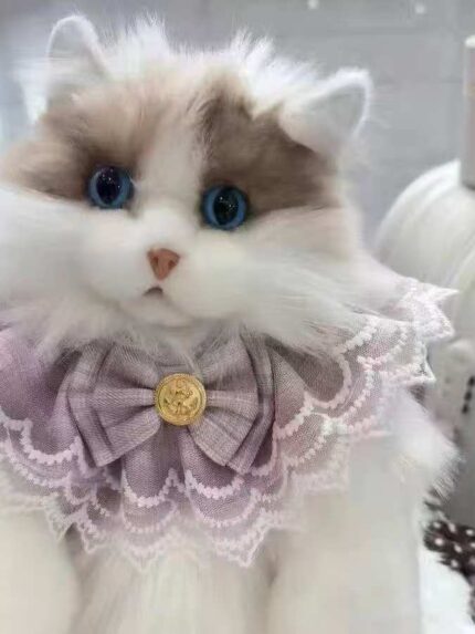 Home cute, lifelike plush cat backpack toy, stuffed cat figurine, plush toy